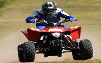 a man enjoying quad biking